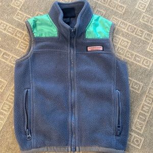 Great condition Vineyard Vines fleece vest blue and green